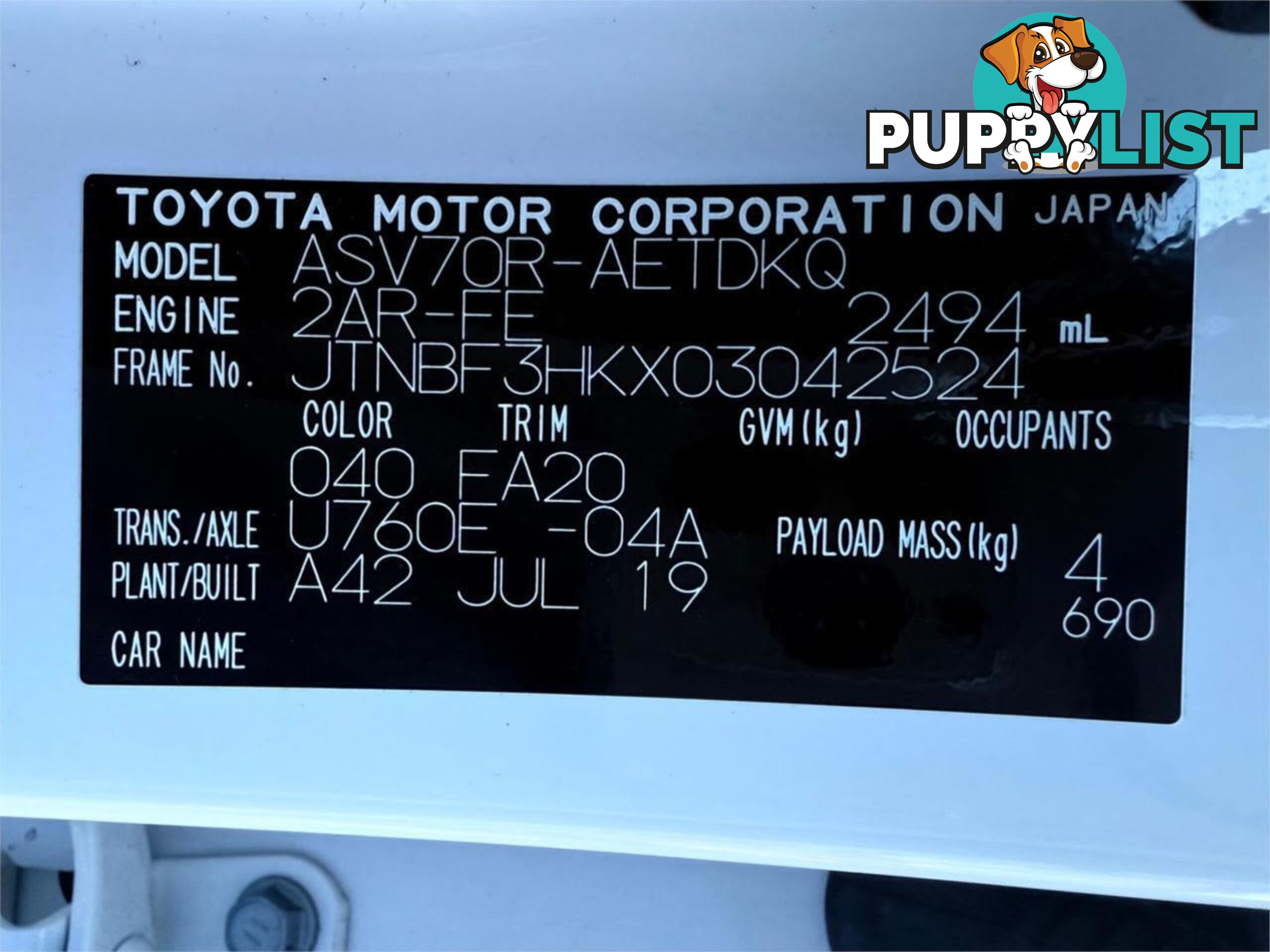 2019 TOYOTA CAMRY ASCENT ASV70R MY19 SEDAN