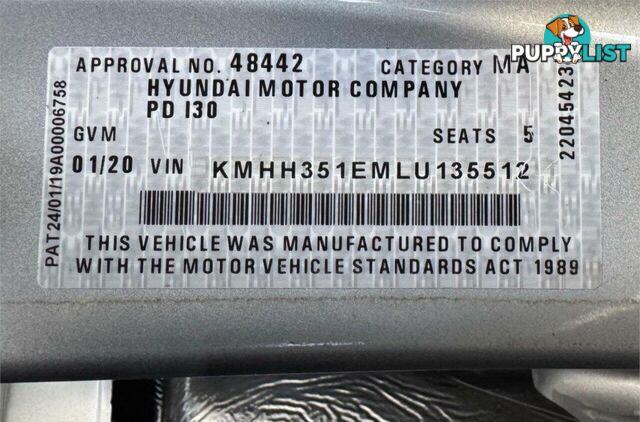 2020 HYUNDAI I30 ACTIVE PD2 MY20 HATCHBACK