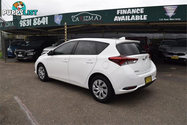 2018 TOYOTA COROLLA ASCENT ZRE182R MY17 HATCH, 5 DOORS, 5 SEATS