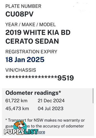 2019 KIA CERATO S SAFETY PACK BD MY19 HATCHBACK