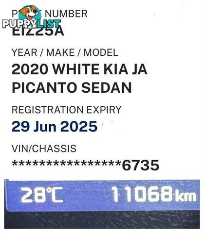 2020 KIA PICANTO S JA MY20 HATCHBACK