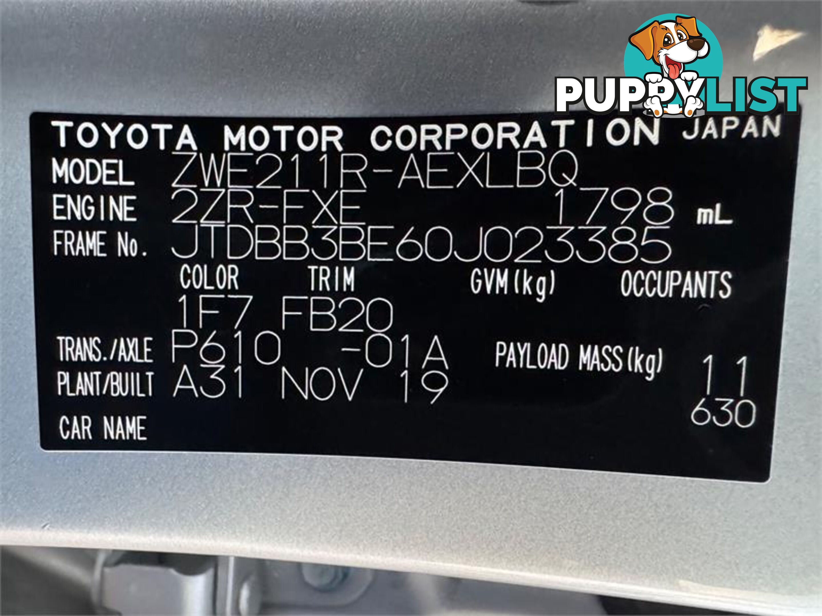 2019 TOYOTA COROLLA ASCENT SPORT (HYBRID) ZWE211R SEDAN