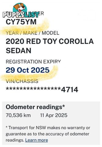 2020 TOYOTA COROLLA SX MZEA12R HATCHBACK