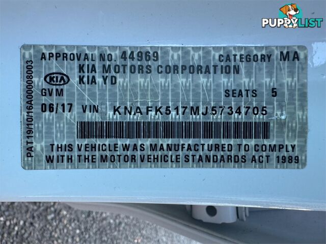 2017 KIA CERATO S YD MY18 HATCHBACK