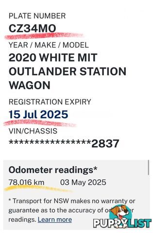 2020 MITSUBISHI OUTLANDER LS 7 SEAT (2WD) ZL MY21 SUV
