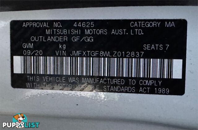 2020 MITSUBISHI OUTLANDER LS 7 SEAT (2WD) ZL MY21 SUV