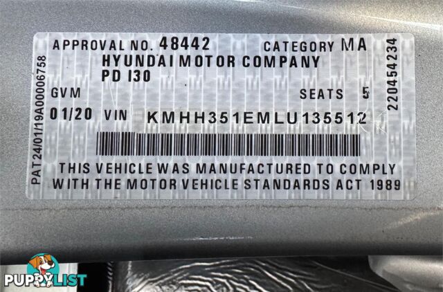 2020 HYUNDAI I30 ACTIVE PD2 MY20 HATCHBACK
