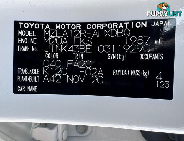 2020 TOYOTA COROLLA ASCENT SPORT MZEA12R HATCHBACK