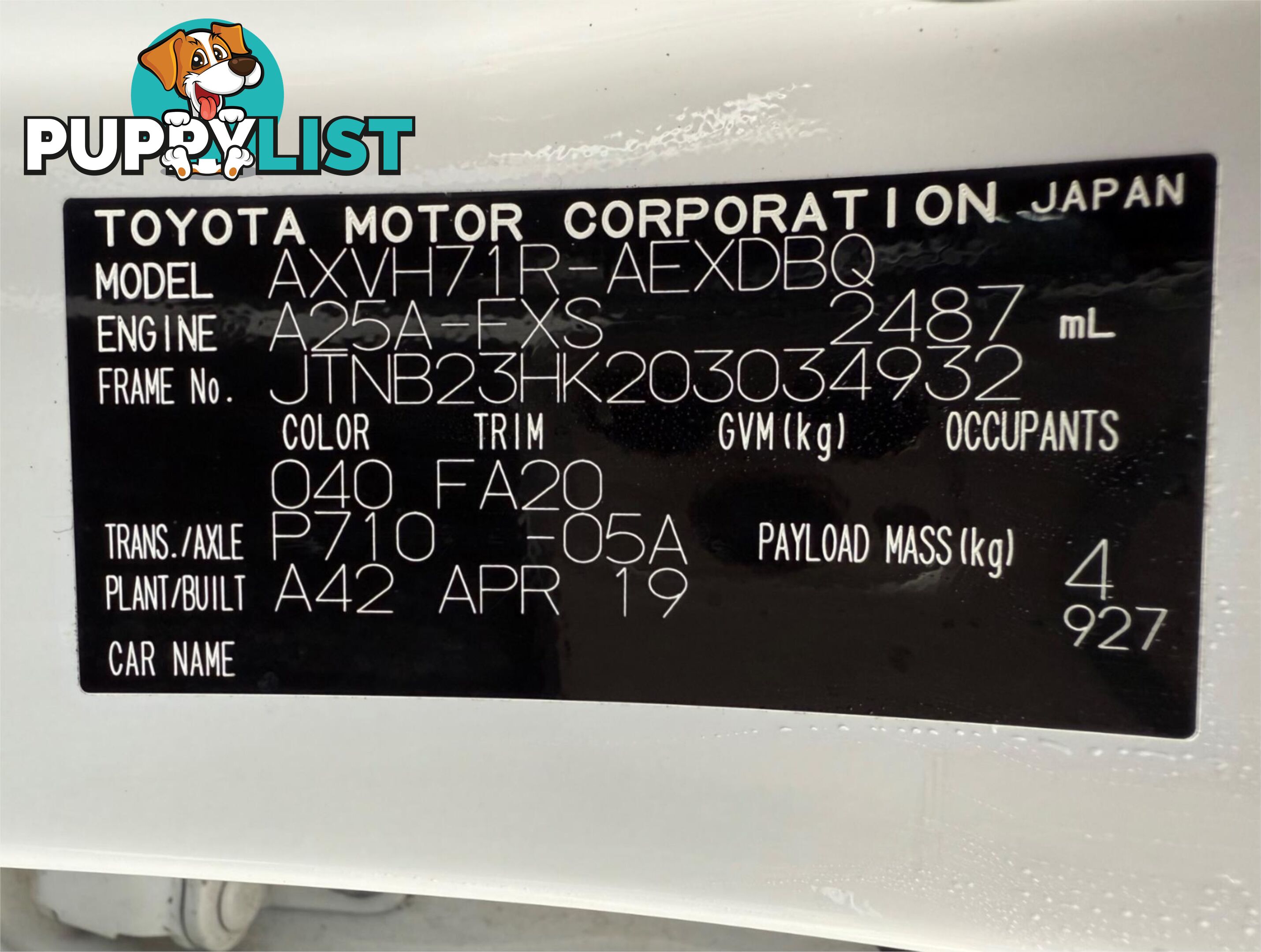 2019 TOYOTA CAMRY ASCENT (HYBRID) AXVH71R MY19 SEDAN