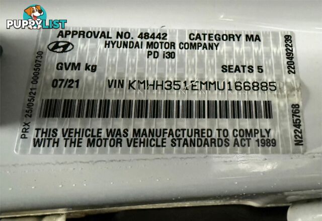 2021 HYUNDAI I30  PD.V4 MY21 HATCHBACK