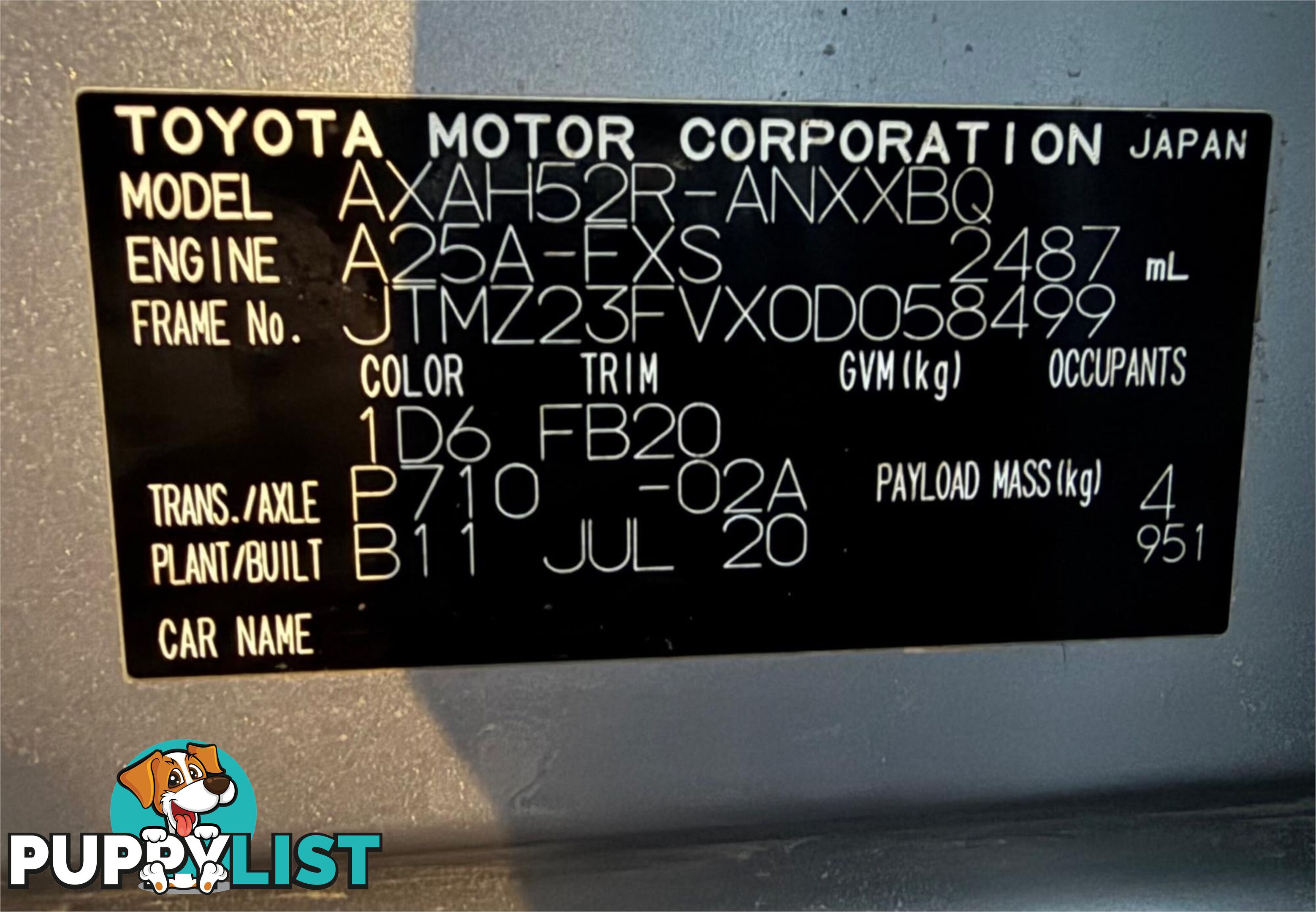 2020 TOYOTA RAV4 GX 2WD HYBRID (NAV) AXAH52R SUV