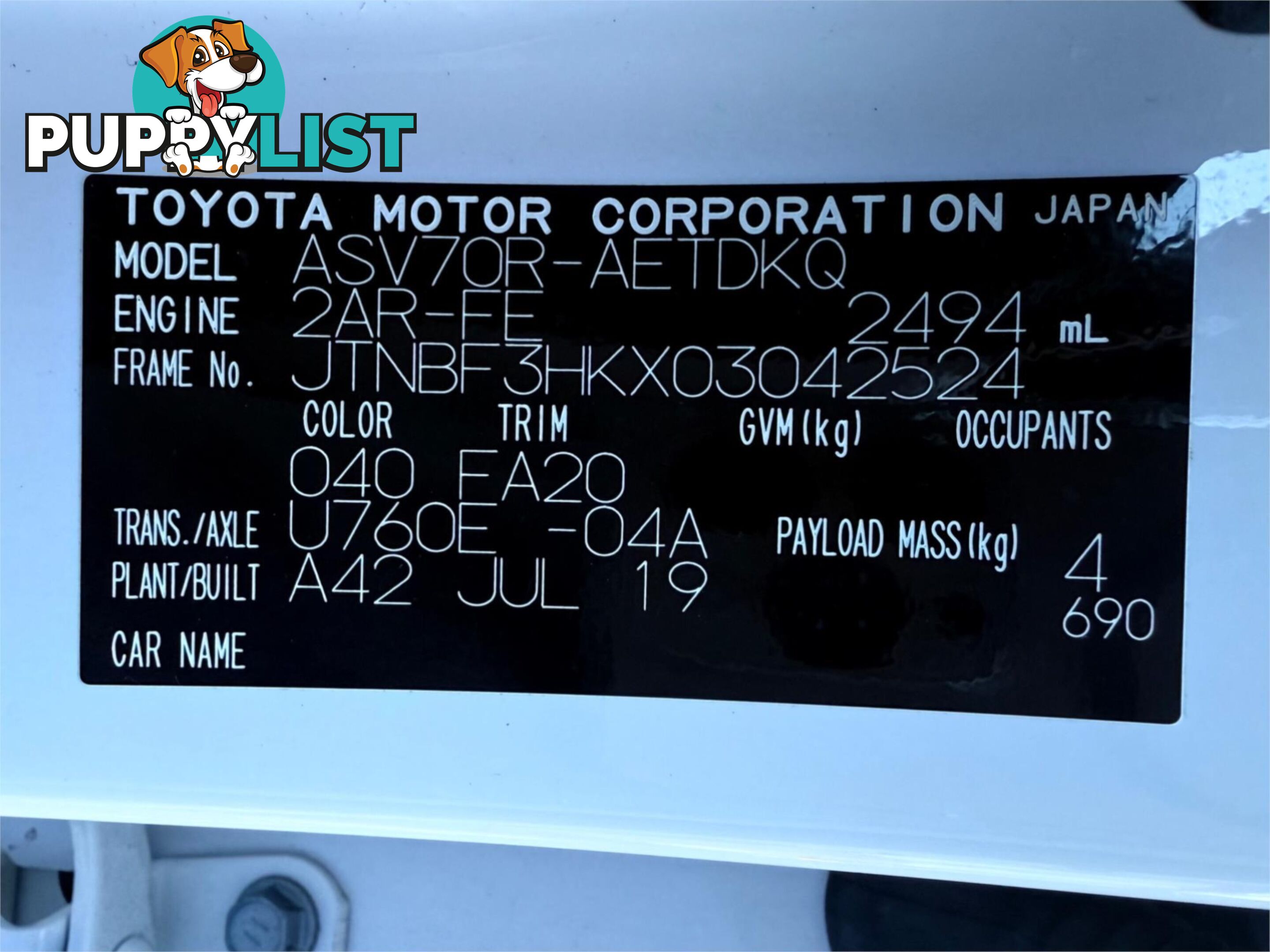 2019 TOYOTA CAMRY ASCENT ASV70R MY19 SEDAN