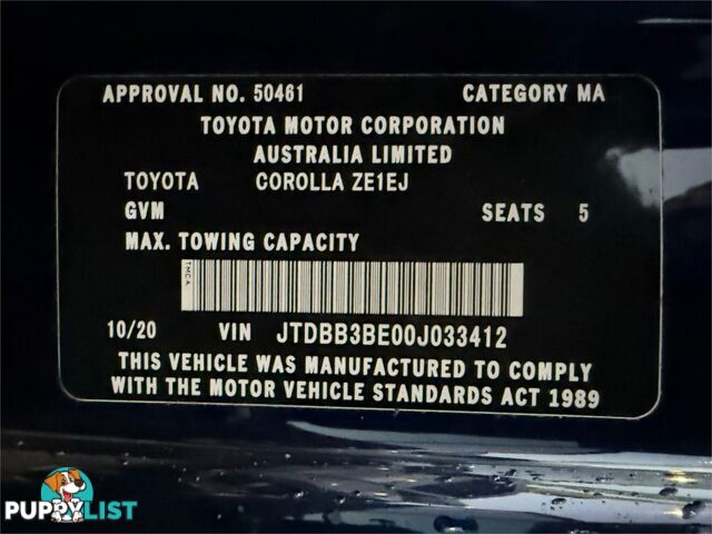 2020 TOYOTA COROLLA ASCENT SPORT (HYBRID) ZWE211R SEDAN