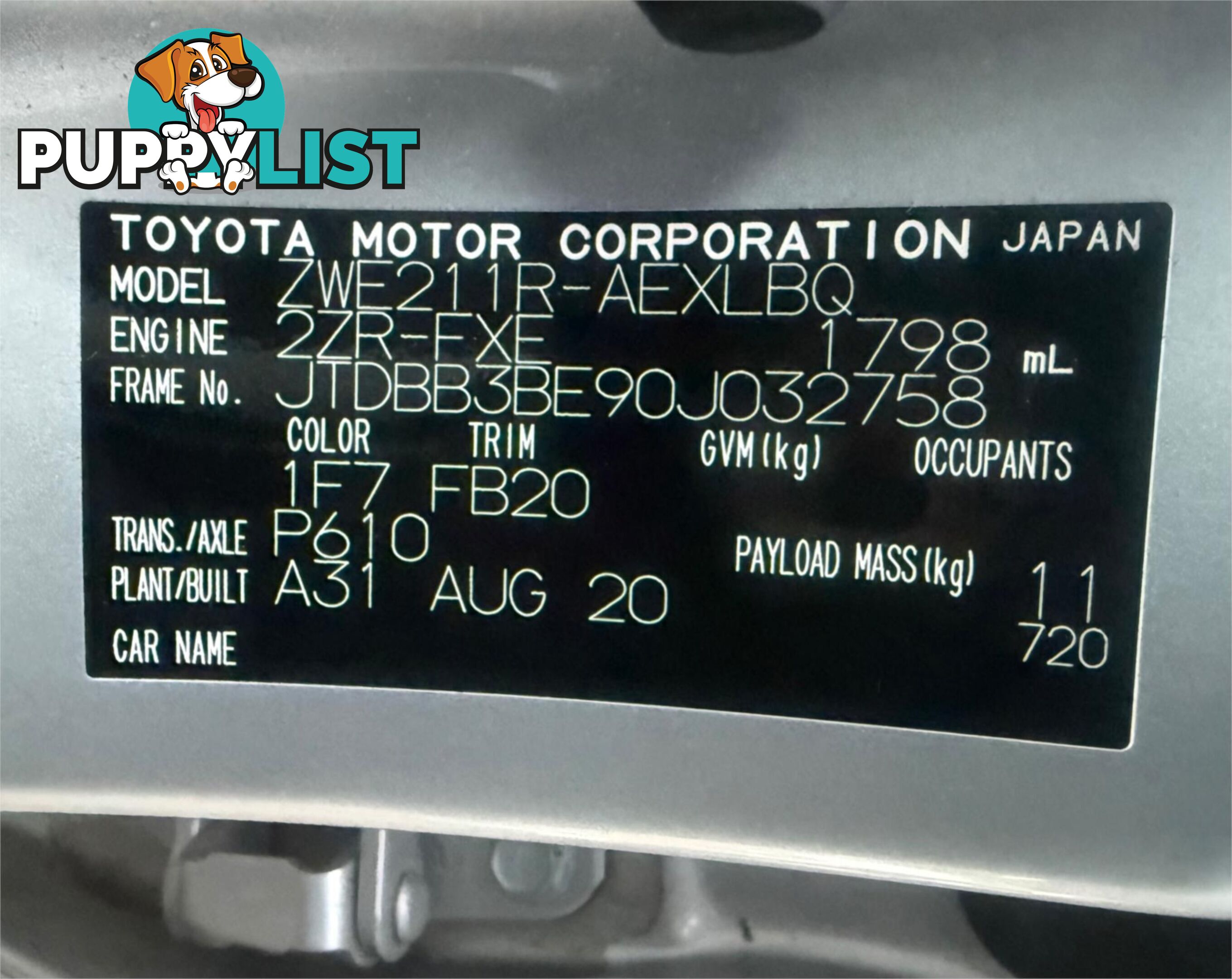 2020 TOYOTA COROLLA ASCENT SPORT (HYBRID) ZWE211R SEDAN