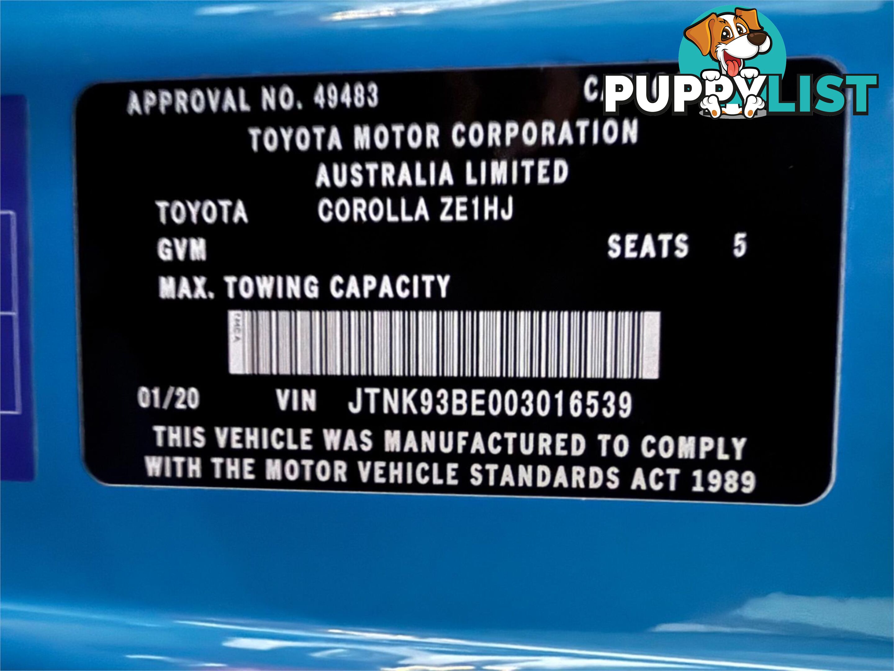 2020 TOYOTA COROLLA ASCENT SPORT (HYBRID) ZWE211R HATCHBACK