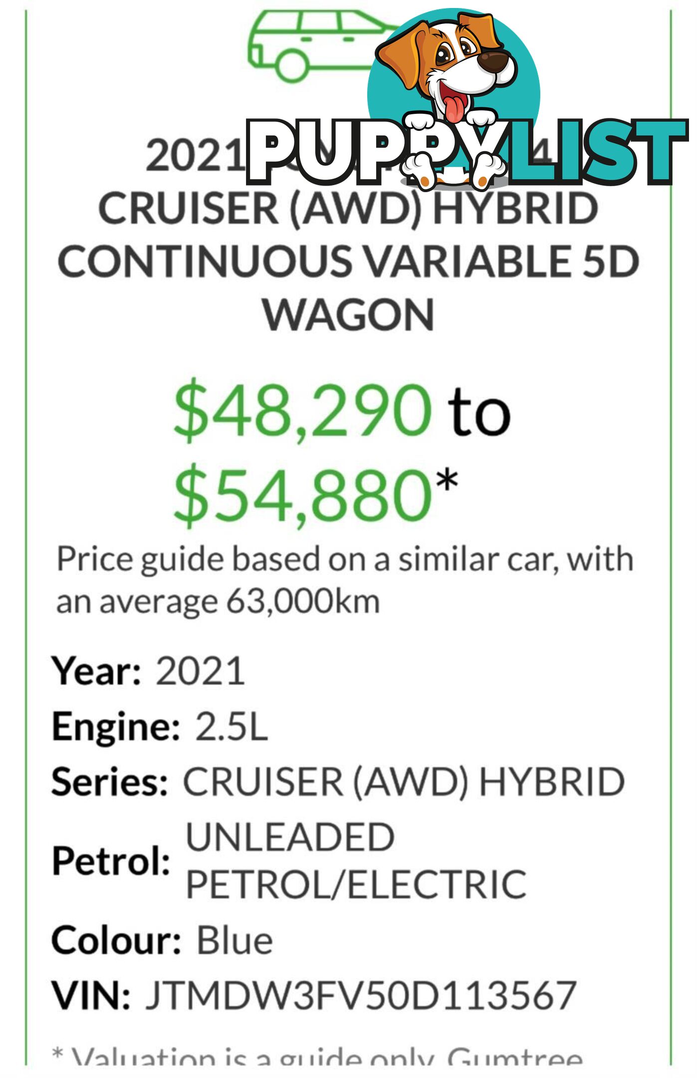 2021 TOYOTA RAV4 CRUISER (AWD) HYBRID AXAH54R SUV