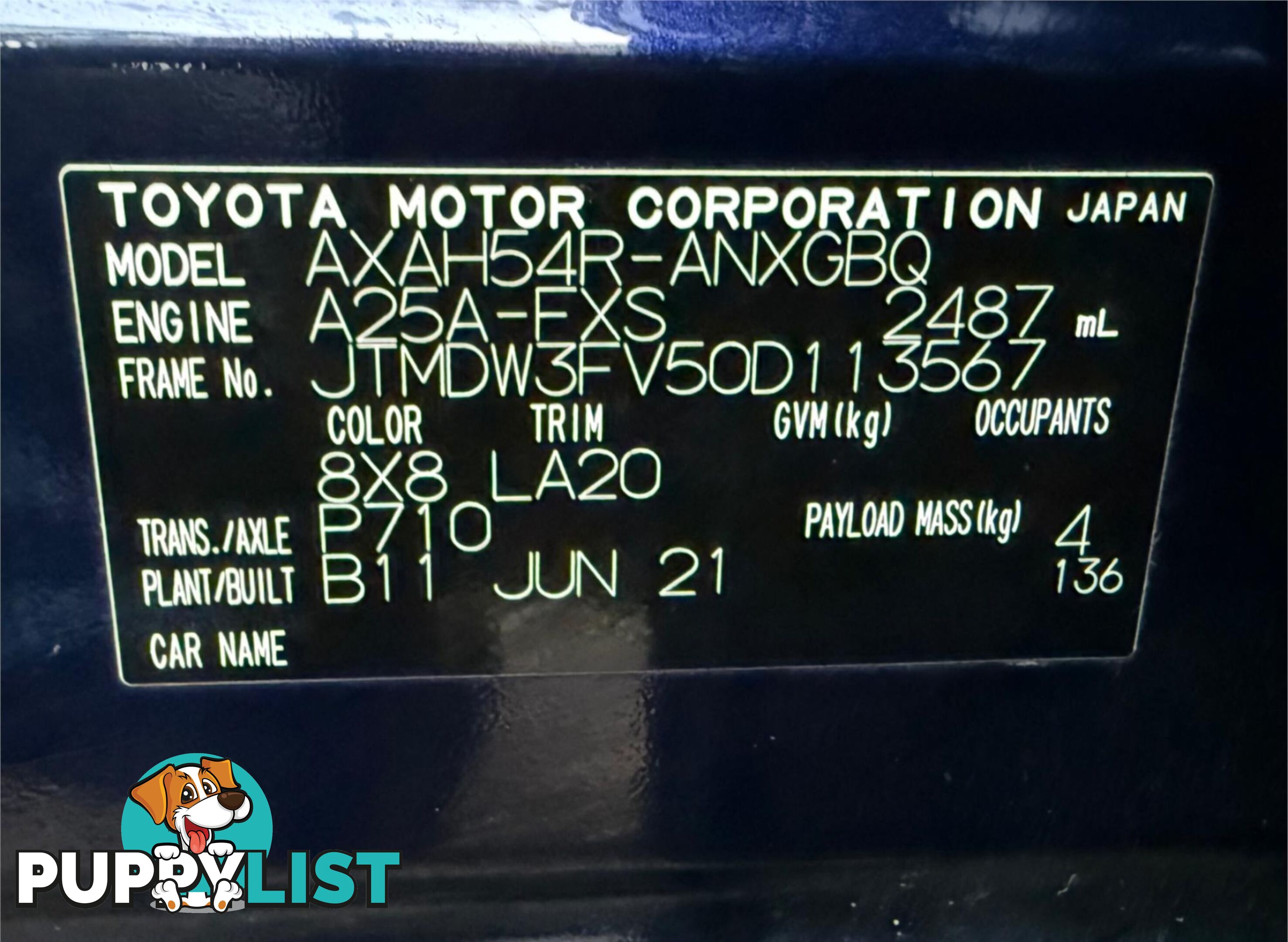 2021 TOYOTA RAV4 CRUISER (AWD) HYBRID AXAH54R SUV