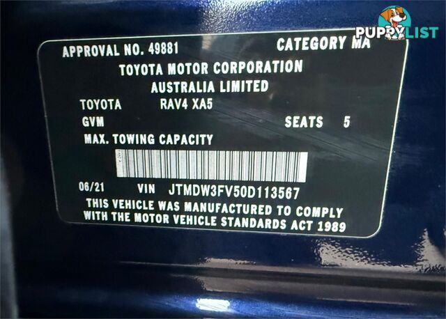 2021 TOYOTA RAV4 CRUISER (AWD) HYBRID AXAH54R SUV