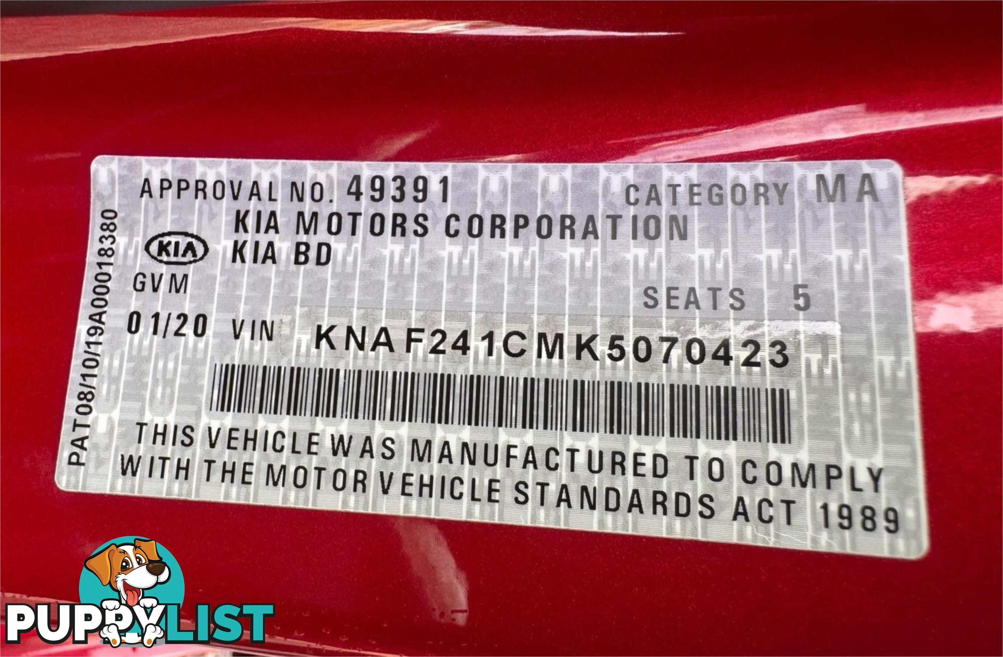 2020 KIA CERATO  S BD MY20 4D SEDAN