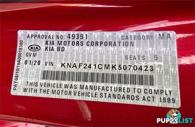 2020 KIA CERATO  S BD MY20 4D SEDAN