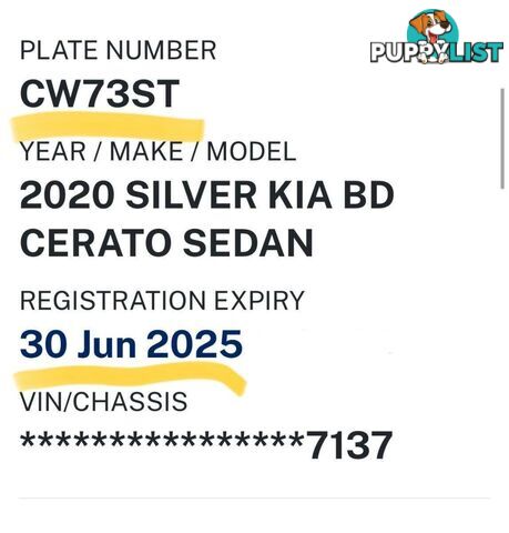 2020 KIA CERATO S BD MY20 SEDAN