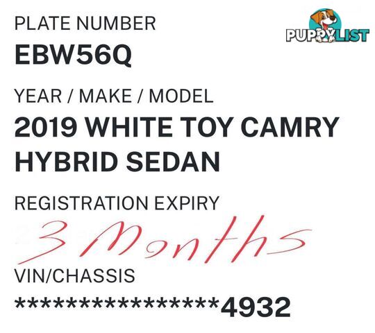 2019 TOYOTA CAMRY ASCENT (HYBRID) AXVH71R MY19 SEDAN