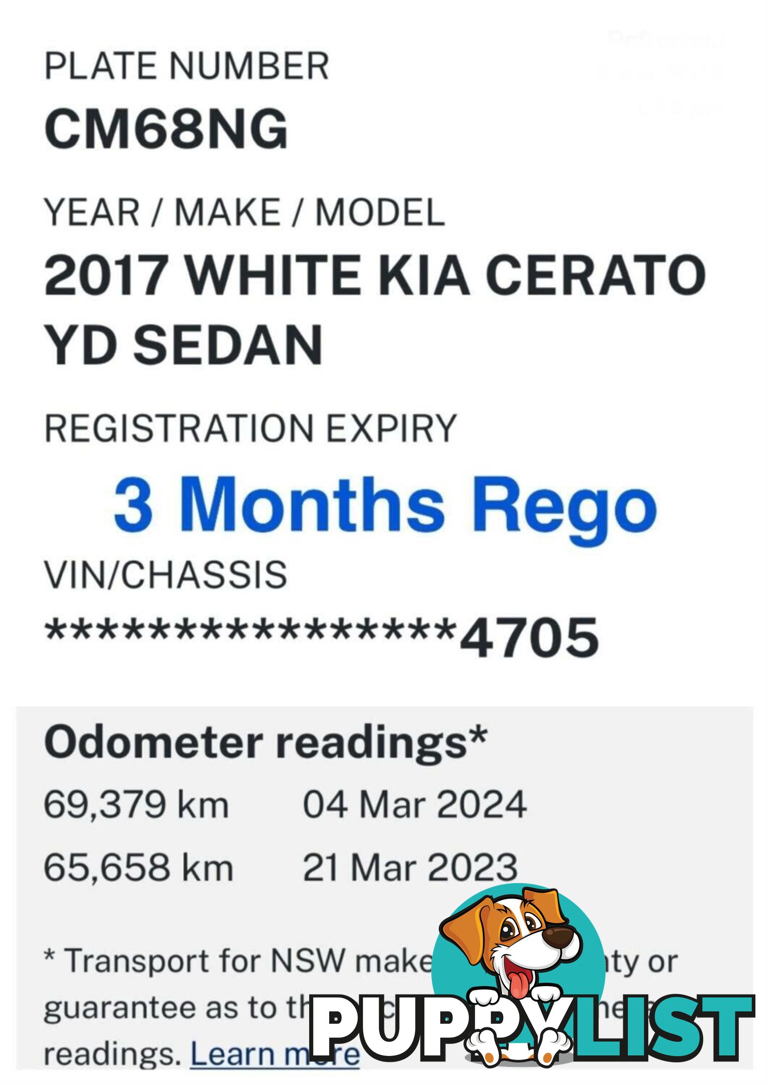 2017 KIA CERATO S YD MY18 HATCHBACK