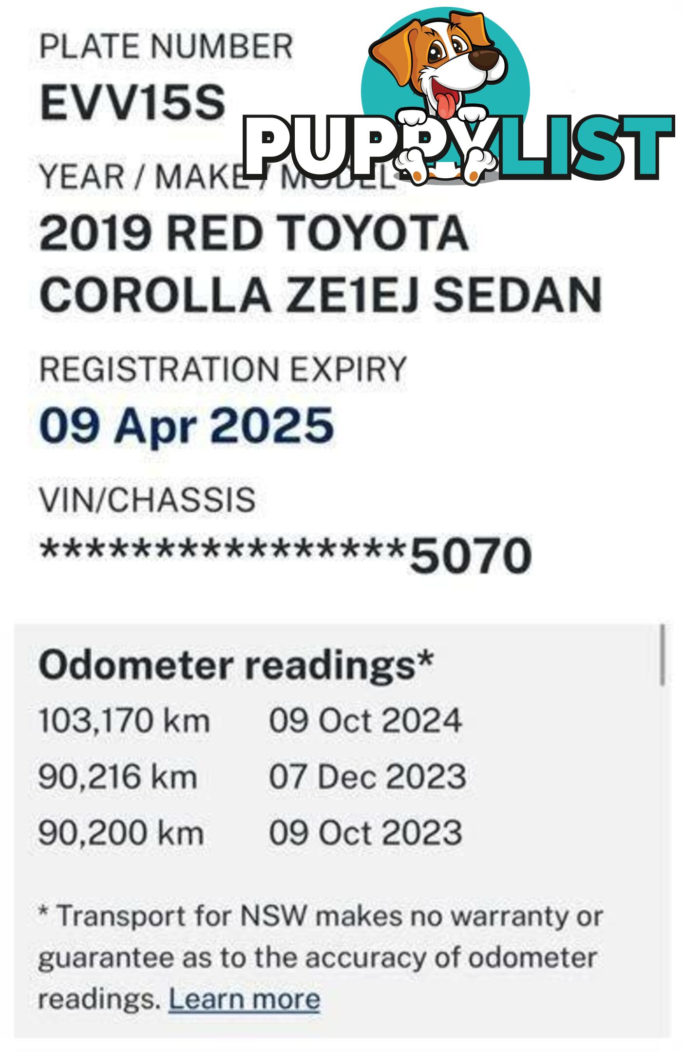 2019 TOYOTA COROLLA ASCENT SPORT MZEA12R SEDAN