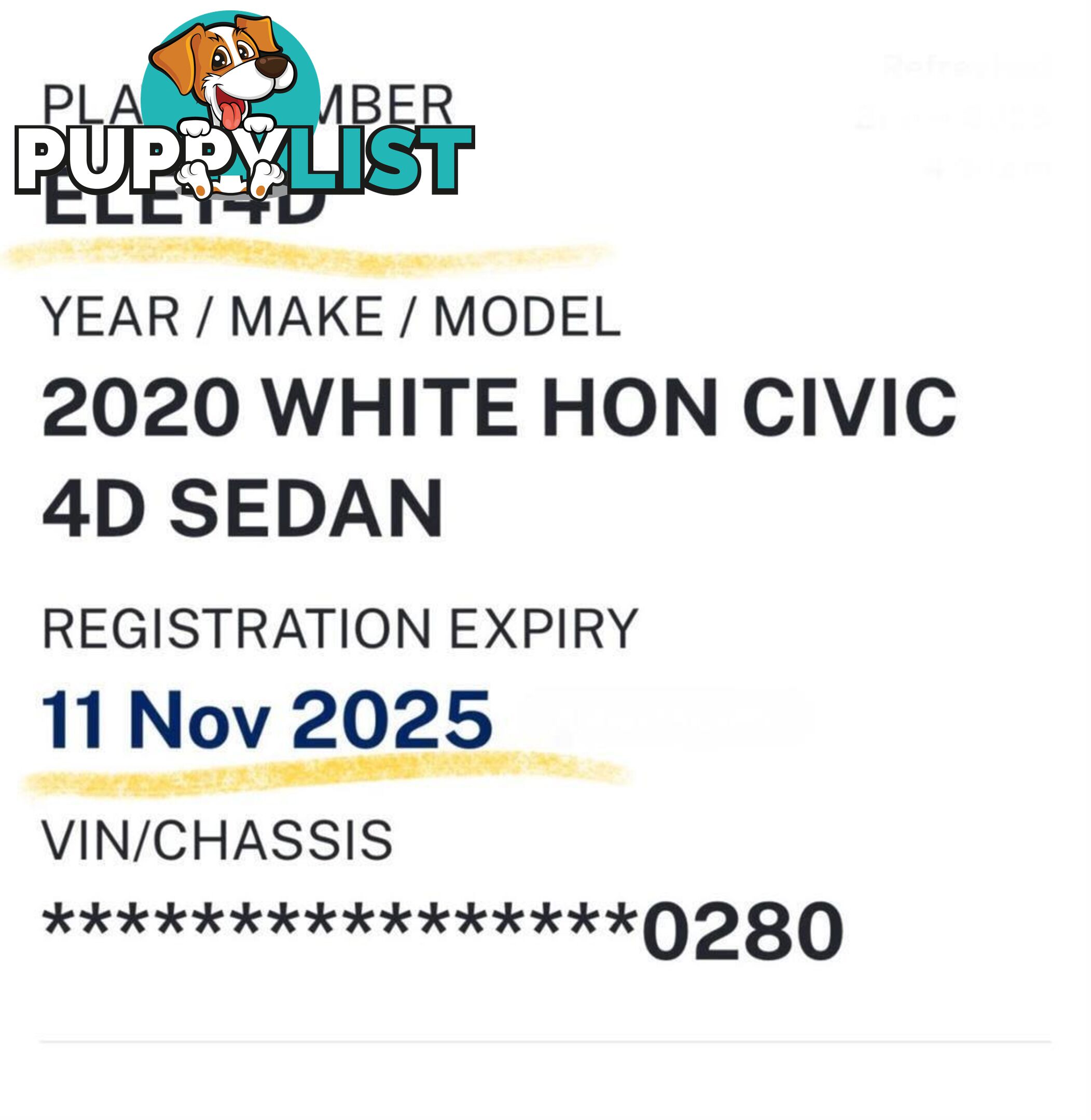 2020 HONDA CIVIC VTI-S MY20 SEDAN
