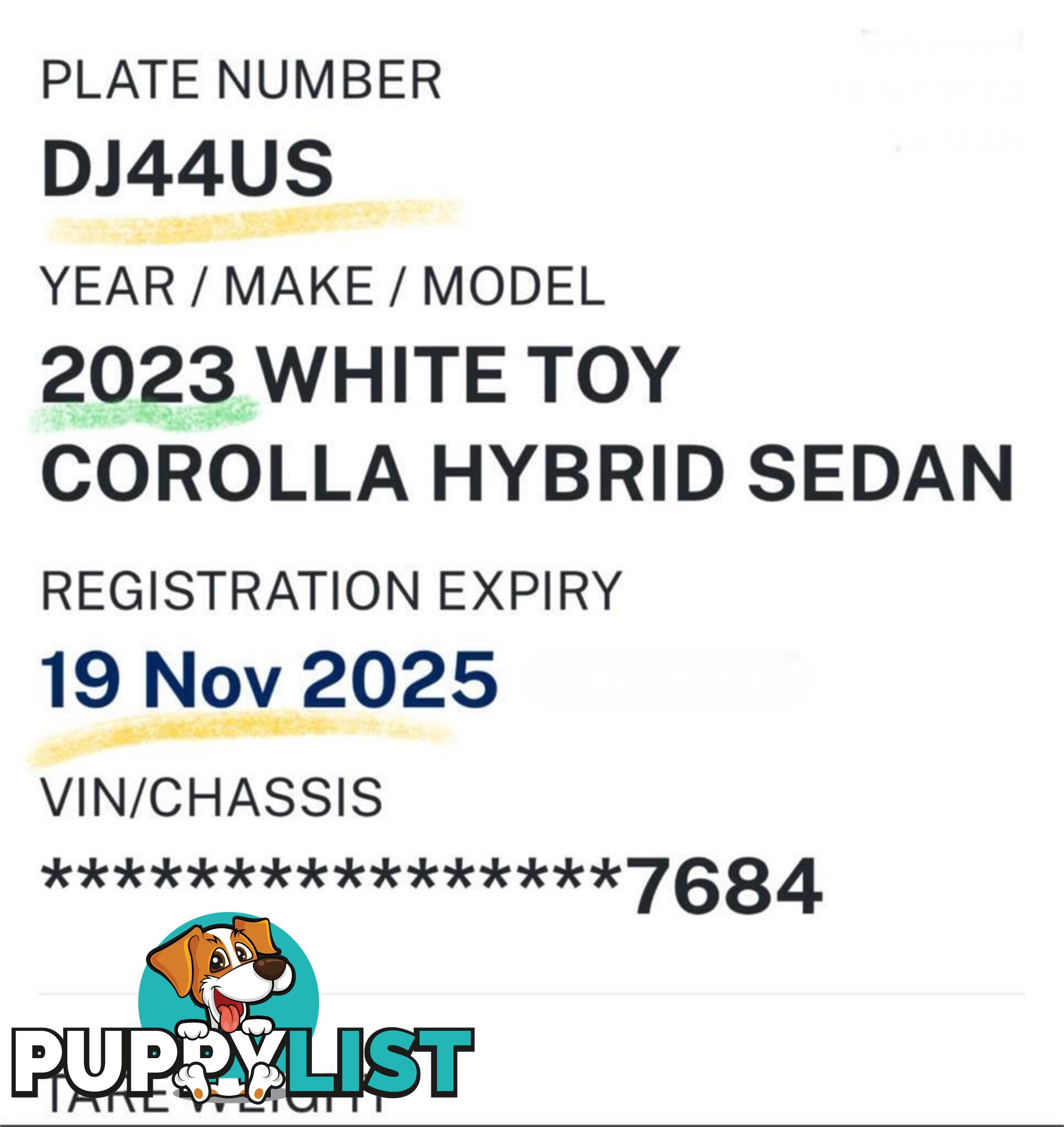 2023 TOYOTA COROLLA ASCENT SPORT HYBRID ZWE219R HATCHBACK