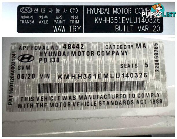 2020 HYUNDAI I30 GO PD.3 MY20 HATCHBACK