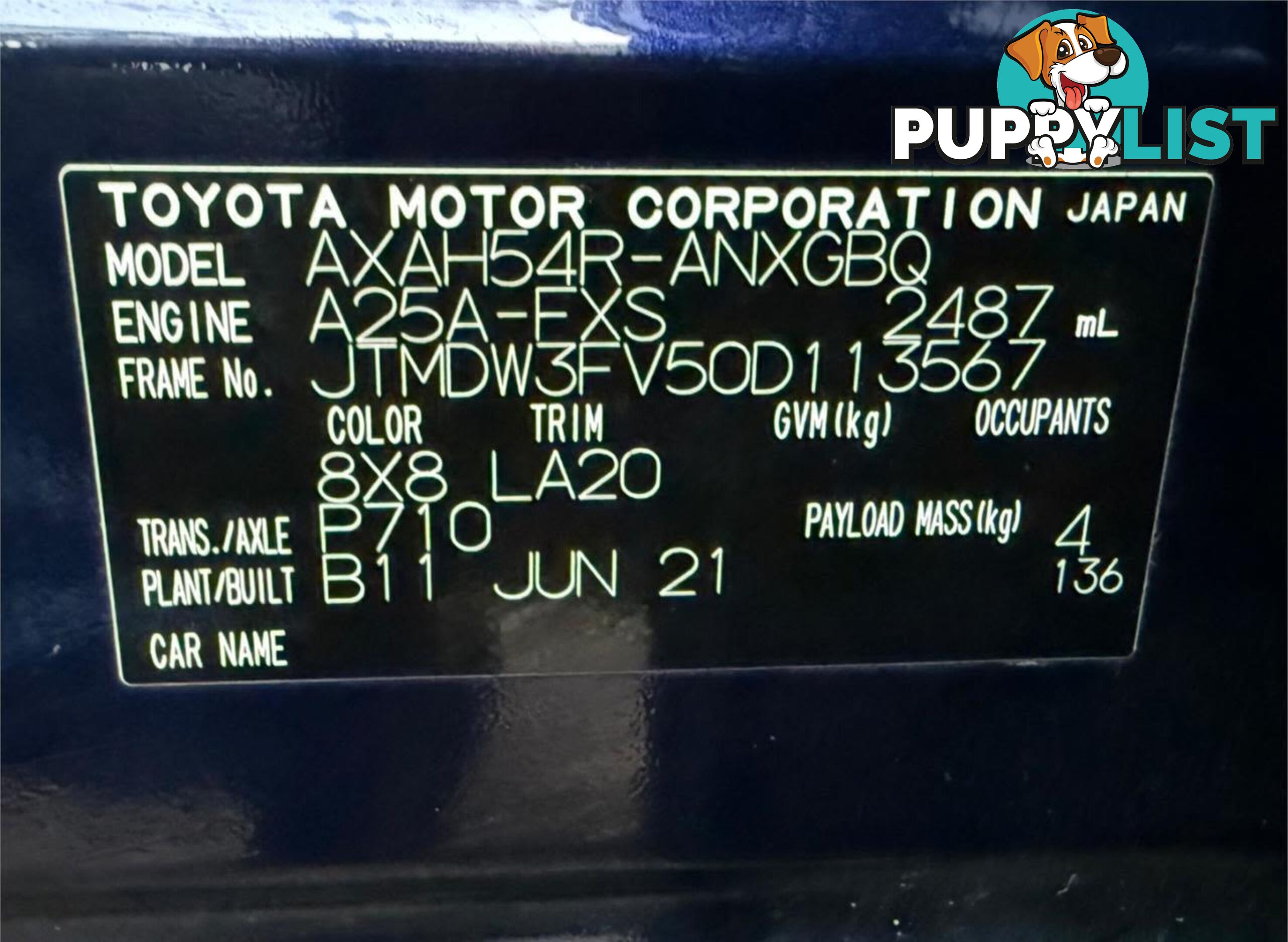 2021 TOYOTA RAV4 CRUISER (AWD) HYBRID AXAH54R SUV