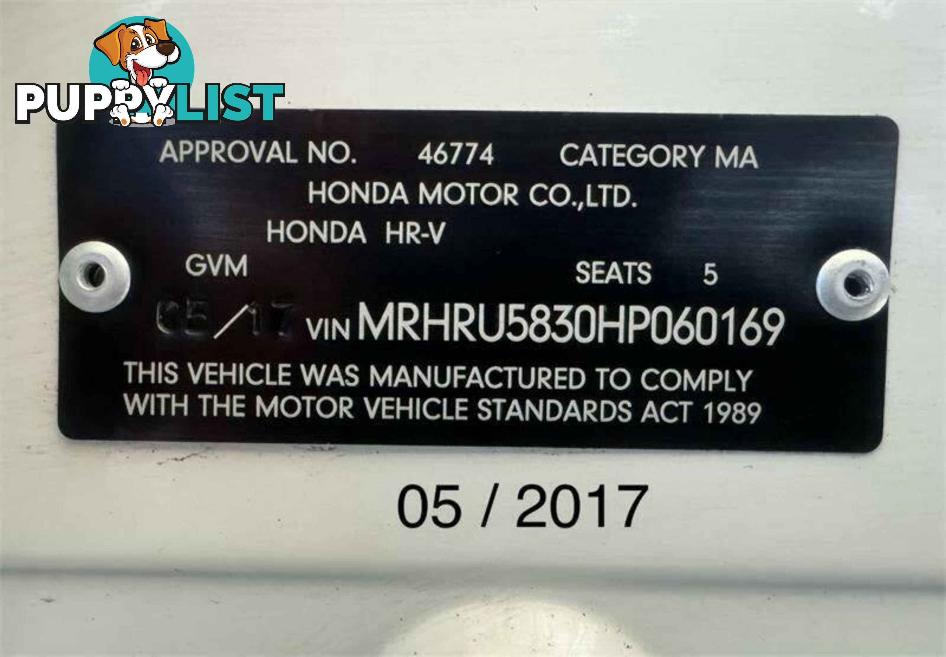 2017 HONDA HR-V VTI MY17 SUV, 4 DOORS, 5 SEATS