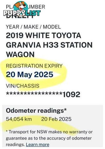 2019 TOYOTA GRANVIA STANDARD (8 SEATS) GDH303R WAGON