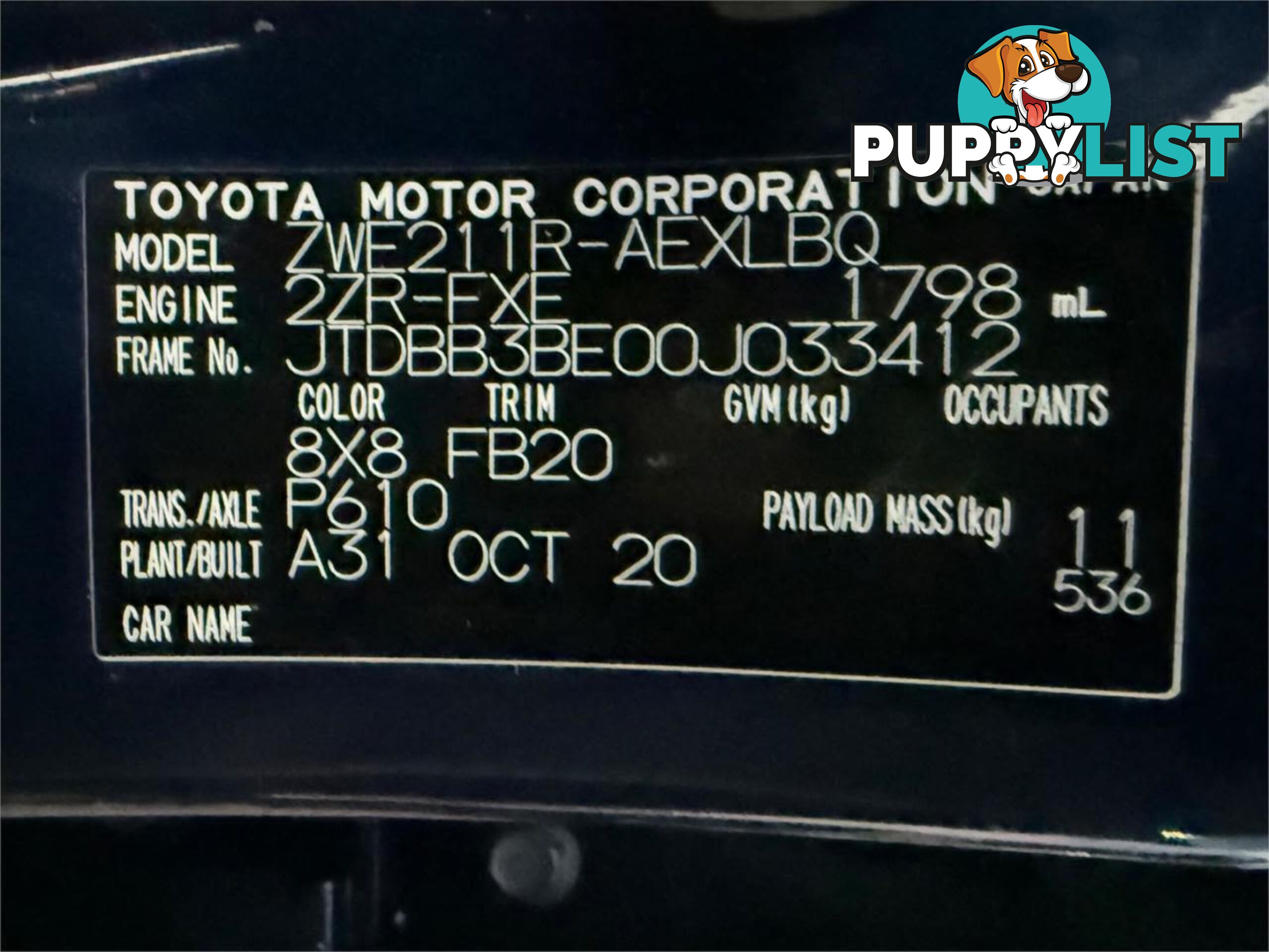 2020 TOYOTA COROLLA ASCENT SPORT (HYBRID) ZWE211R SEDAN