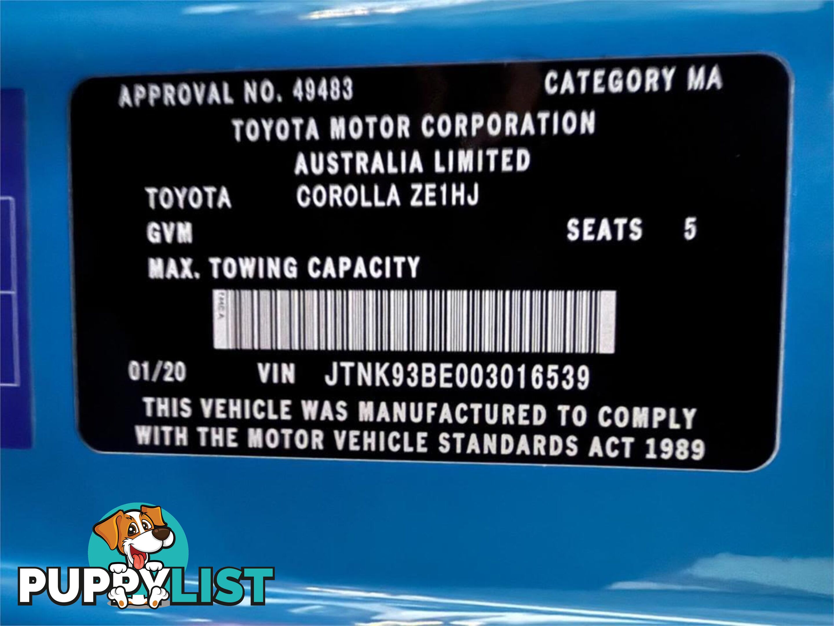 2020 TOYOTA COROLLA ASCENT SPORT (HYBRID) ZWE211R HATCHBACK