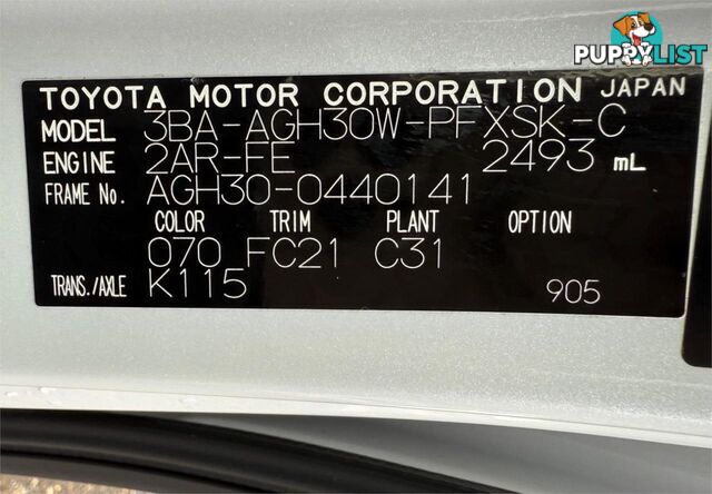 2023 TOYOTA ALPHARD S (HYBRID) AYH30W WAGON