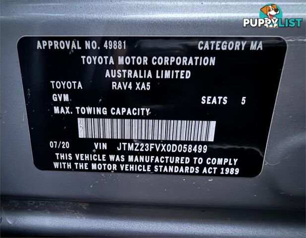 2020 TOYOTA RAV4 GX 2WD HYBRID (NAV) AXAH52R SUV