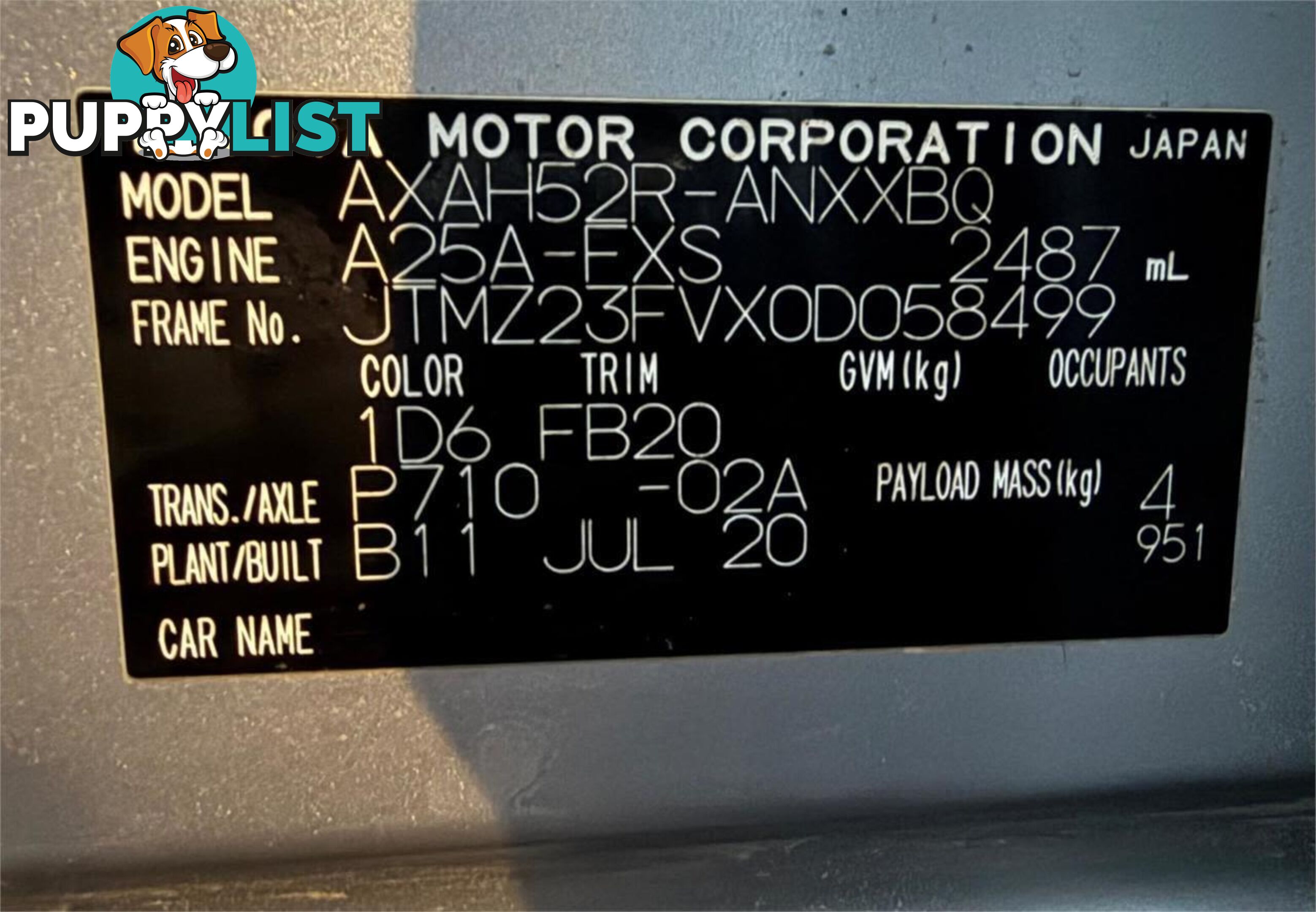2020 TOYOTA RAV4 GX 2WD HYBRID (NAV) AXAH52R SUV