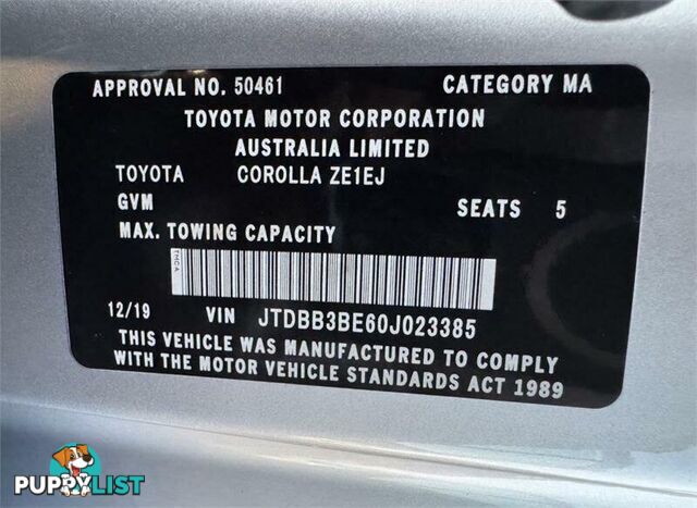 2019 TOYOTA COROLLA ASCENT SPORT (HYBRID) ZWE211R SEDAN