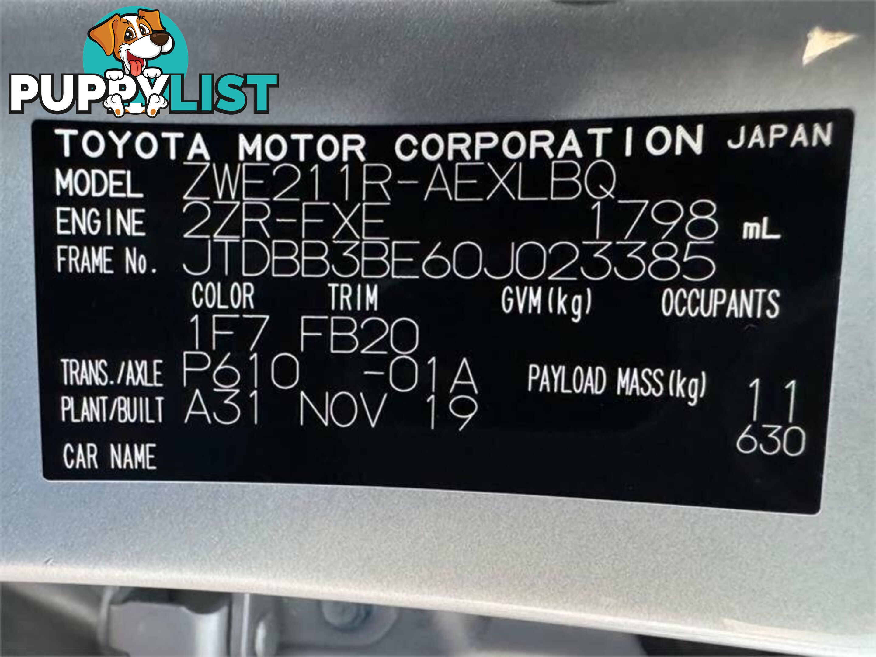 2019 TOYOTA COROLLA ASCENT SPORT (HYBRID) ZWE211R SEDAN