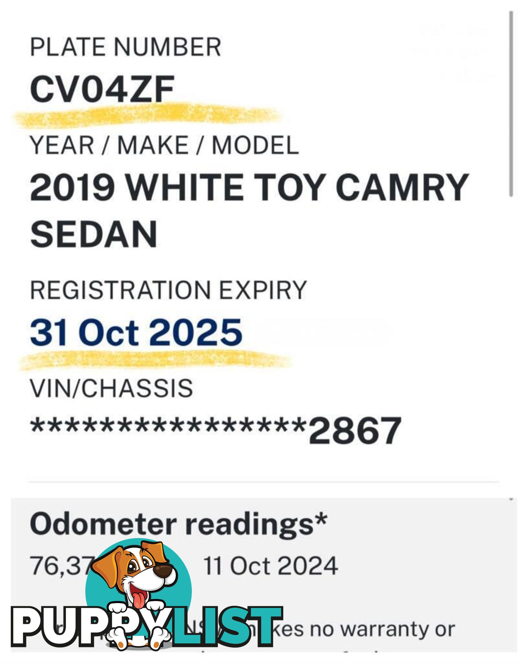 2019 TOYOTA CAMRY  ASCENT ASV70R MY19 4D SEDAN