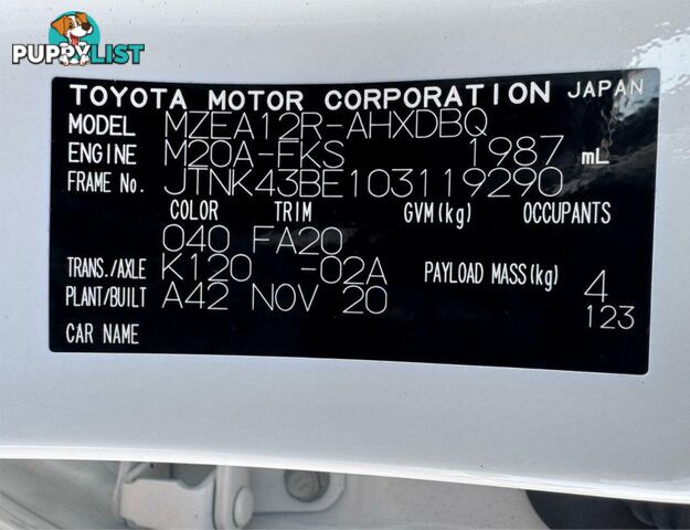 2020 TOYOTA COROLLA ASCENT SPORT MZEA12R HATCHBACK
