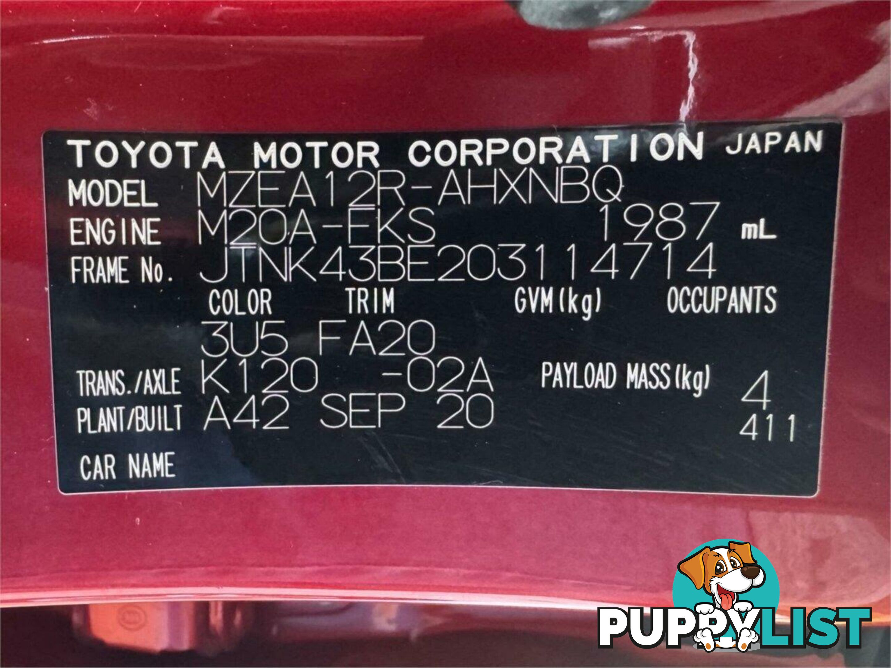 2020 TOYOTA COROLLA SX MZEA12R HATCHBACK