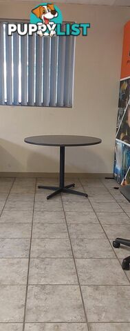 Round Meeting Room Table (Dark Grey - Melamine)