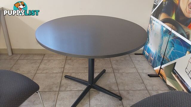 Round Meeting Room Table (Dark Grey - Melamine)