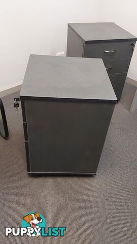 3 Drawer Mobile Pedestal (3-Tier Filing Cabinet on Wheels) (Dark-Grey)