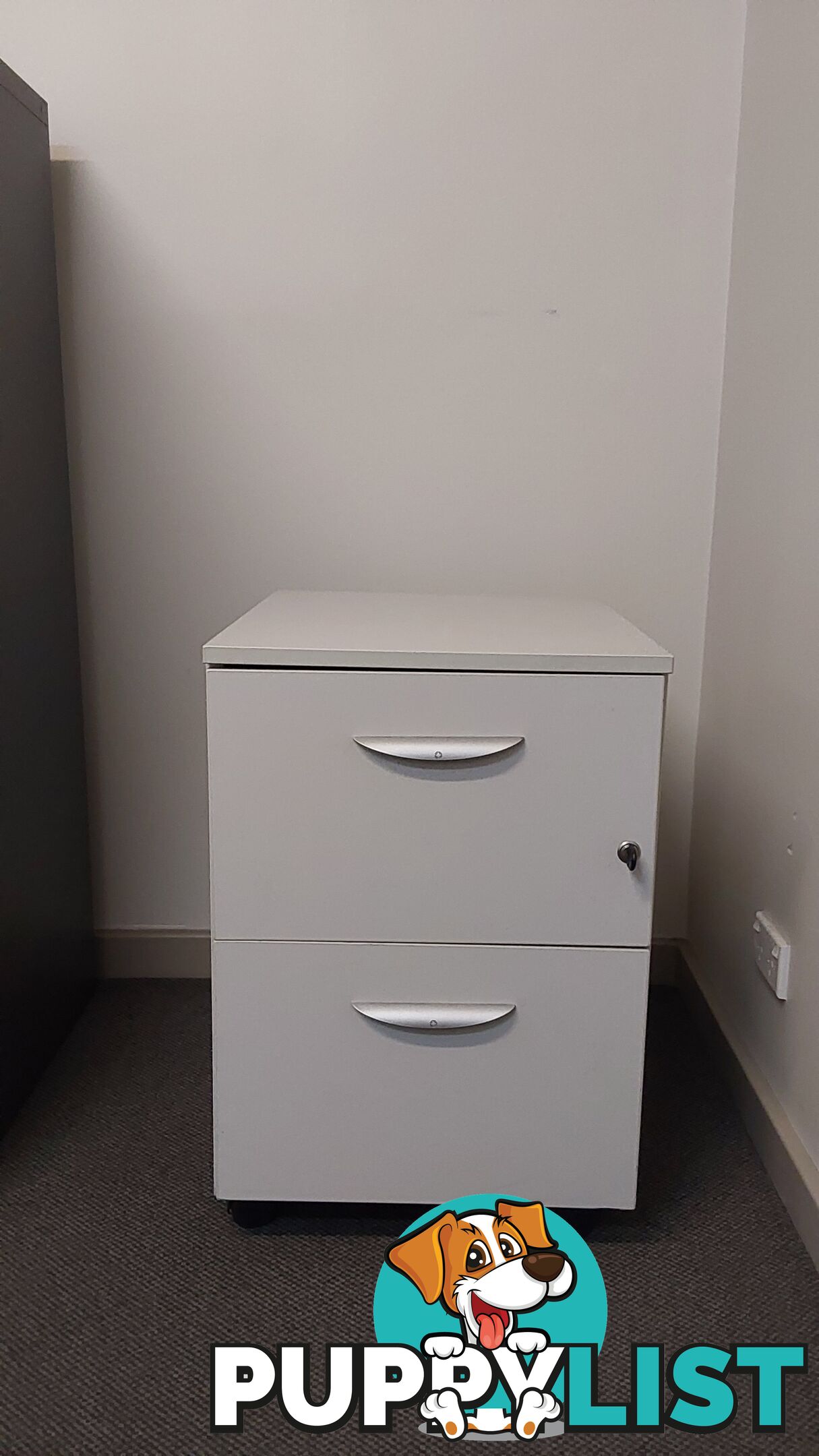 2 Drawer Mobile Pedestal (Off-white)