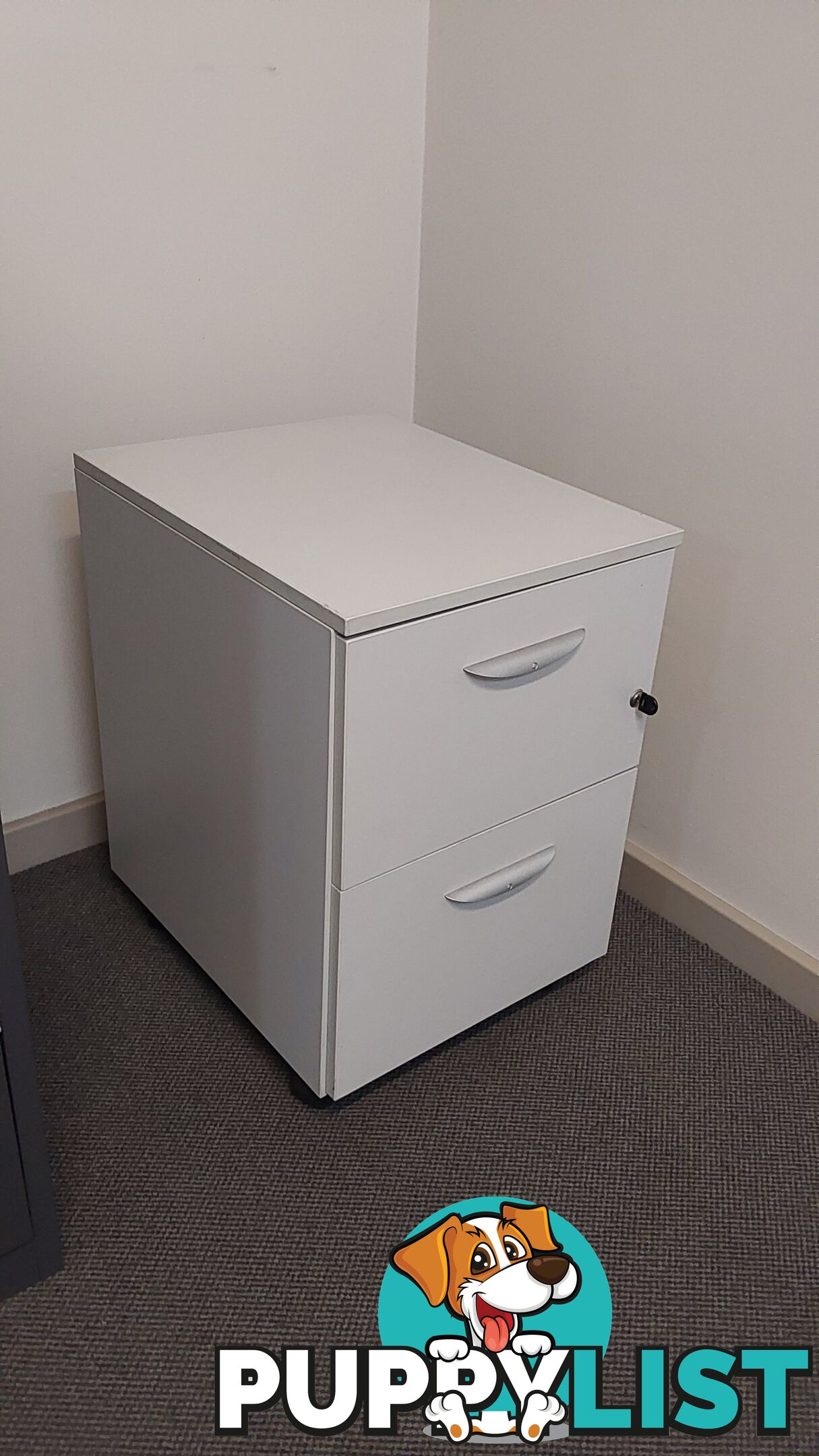 2 Drawer Mobile Pedestal (Off-white)