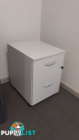 2 Drawer Mobile Pedestal (Off-white)